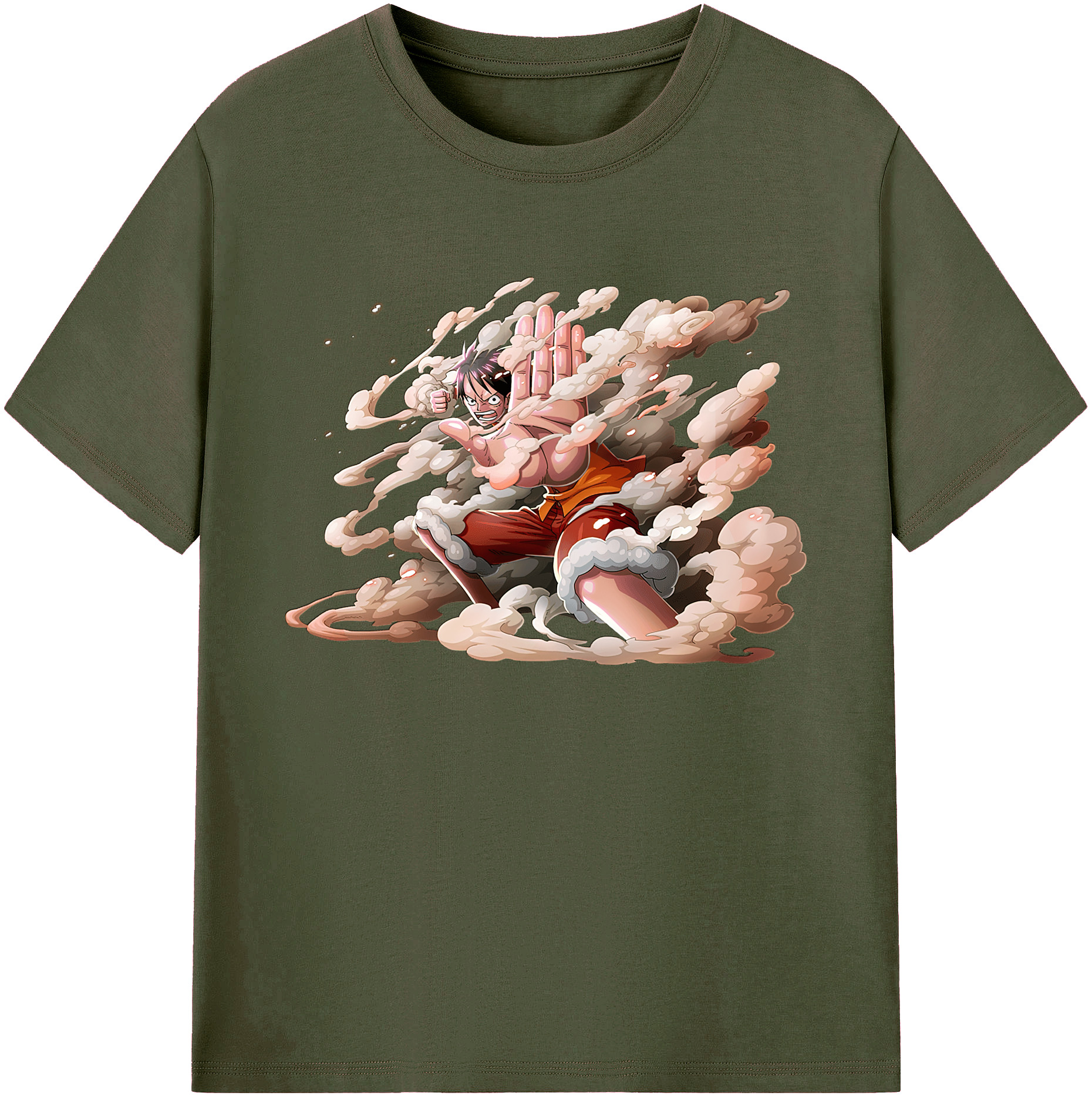 ワンピース モンキー・D・ルフィ ONE PIECE Monkey D. Luffy 綿100％ メンズ半袖Tシャツ｜肌触りやわらか＆通気性